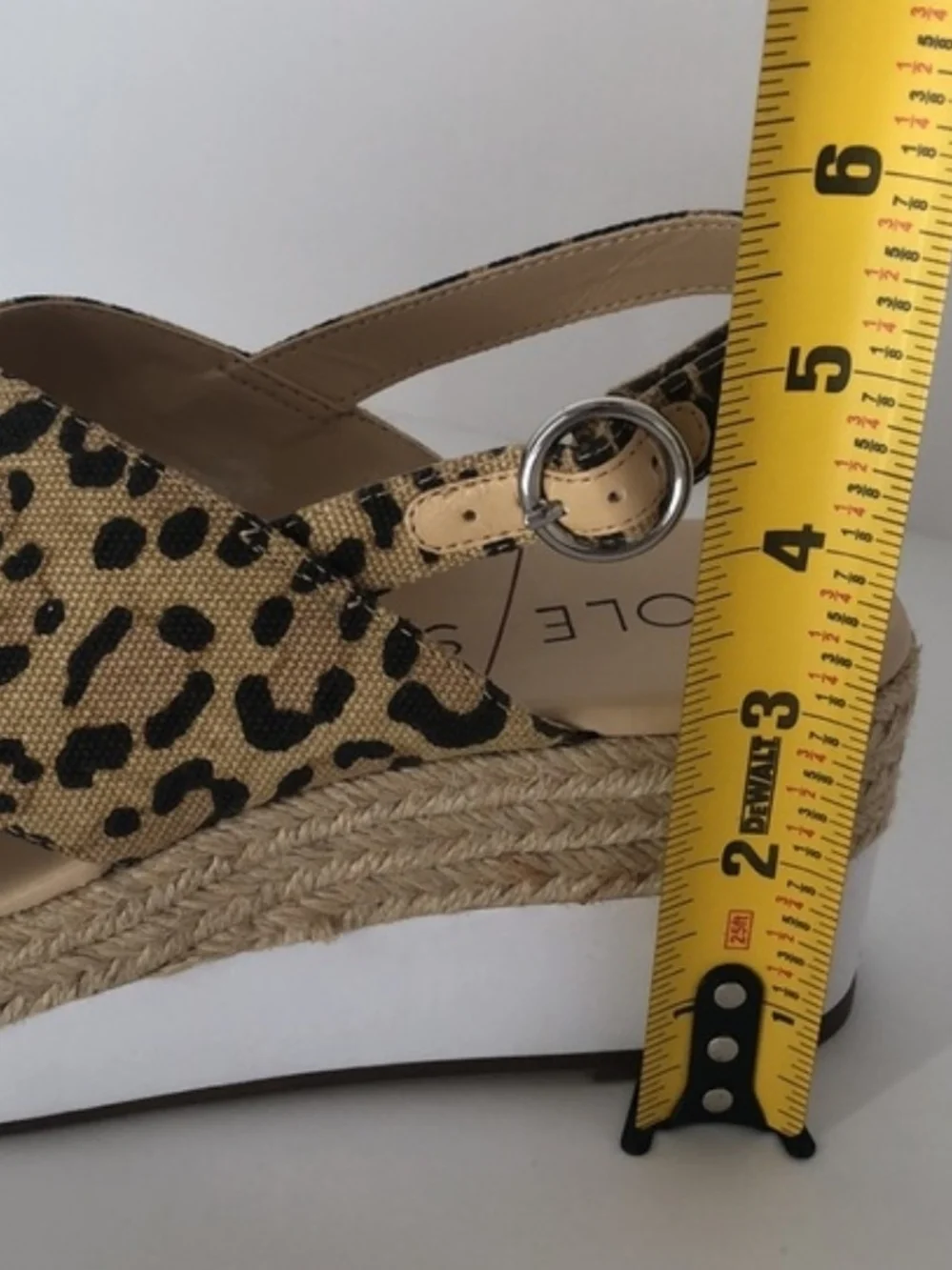 Sole Society Women's Leopard Print Slingback Espadrille Sandals Tan/Black 7 EUC